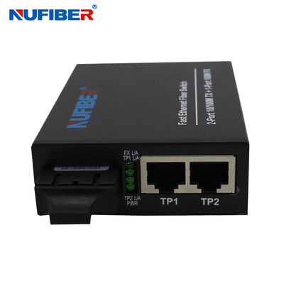 2 UTP Port Fiber Ethernet Switch Iron Case Material EEE802.3x Standard