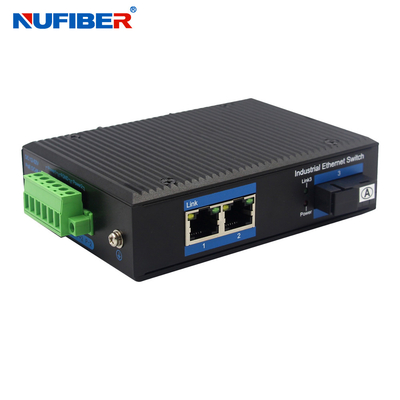 Dual Fiber 1000M Unmanaged Industrial Switch , Optical Media Converter With 2 Ethernet Ports