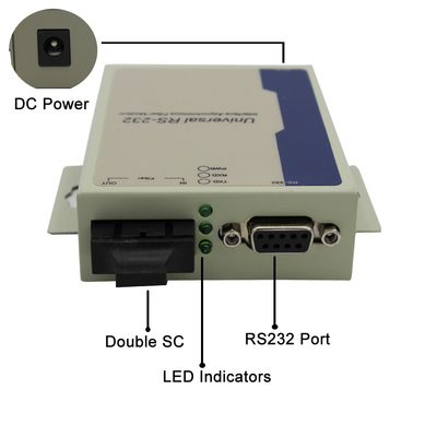 Single Mode Duplex 1310nm 20KM SC RS232 To Fiber Converter