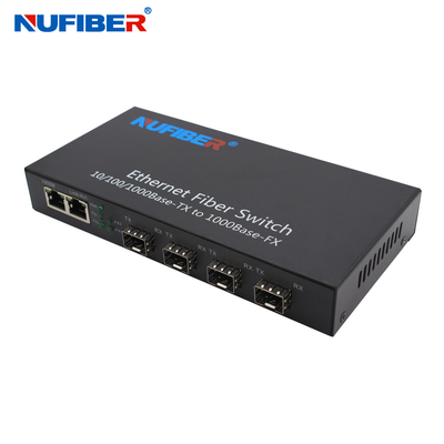2 RJ45 Port 4 Sfp Port Switch Media Converter Support 5-16V Voltage Input
