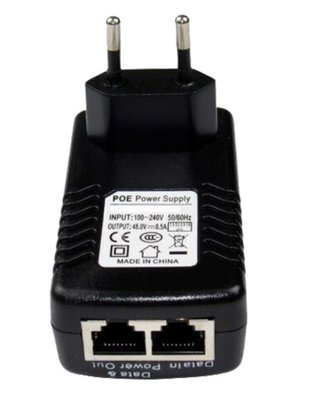 10/100M 48V 0.5A EU POE Ethernet Power Supply For Security Camera