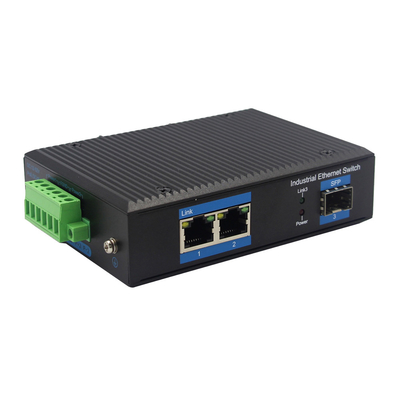 SFP To 2 UTP Din Rail Industrial Ethernet Switch 10/100/1000M