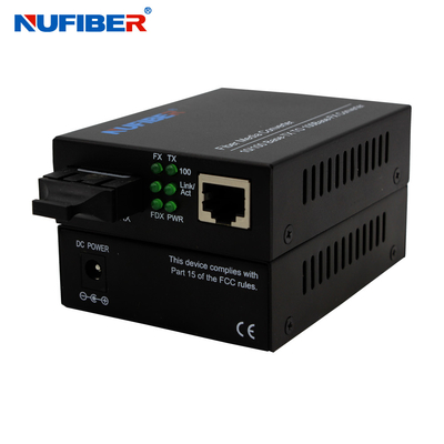 Duplex SM 1310nm 20km SC Fast Fiber Media Converter 10/100M