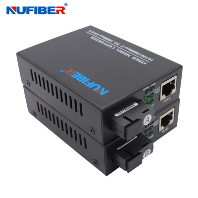 10/100/1000M Fiber Media Converter Simplex SM 1310nm/1550nm 20km SC
