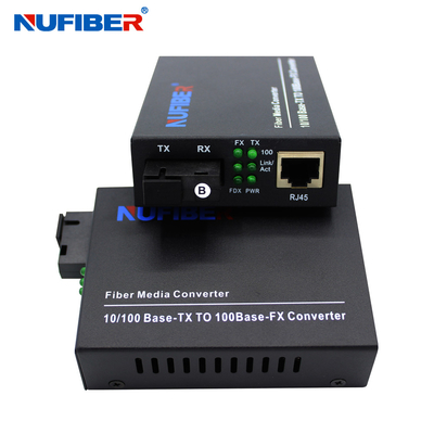 10/100M Fiber Media Converter Single Fiber Single Mode 1310/1550nm 20km Fast SM Media Converter