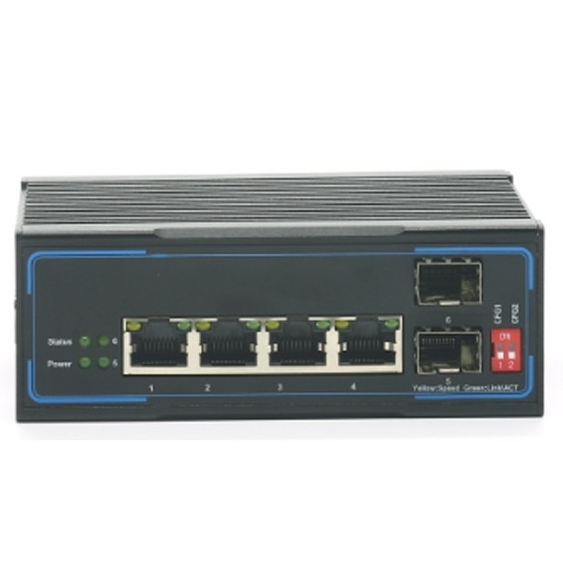 Full Gigabit Layer 2 Managed Industrial Ethernet Switch 4POE + 2SFP Port