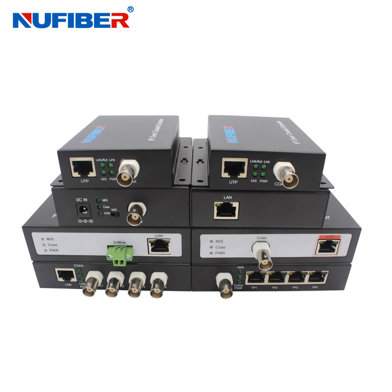 IP Over 2 Wire POE Ethernet Over Twisted Pair Converter DC52V For CCTV Camera