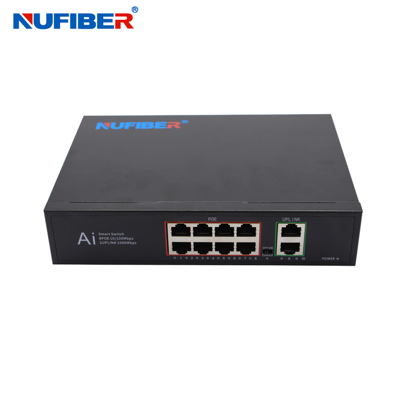 2x1000M UPlink Port Gigabit POE Network Switch 8x10/100/1000M