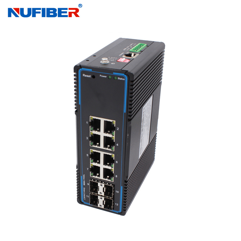 Industrial Ethernet 4*1000M Managed SFP Switch 24V Power Supply