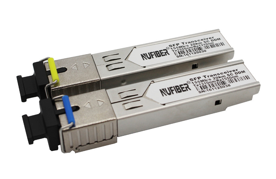 155Mb/s SFP Transceiver Singlemode single fiber 10km 1310nm/1550nm SC DDM