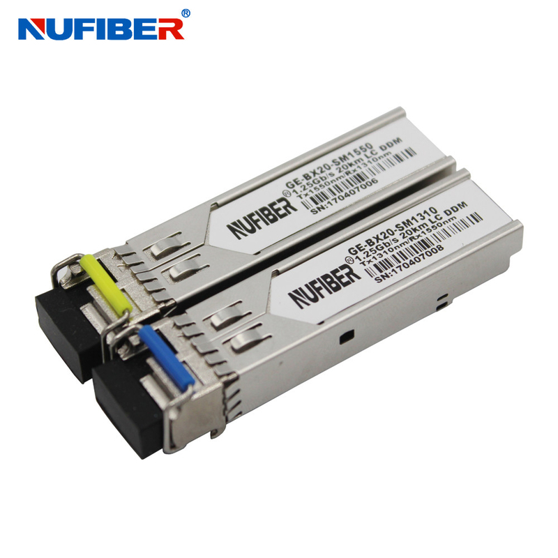 LC Connector 1.25G SFP Transceiver 20km 1310nm 1550nm 3 Years Warranty