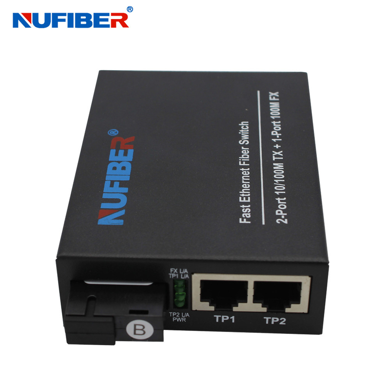 10 100M Ethernet Fiber Switch 2 UTP 1 SC Port 3 Years Warranty