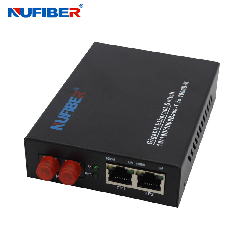 1000M 2-port Rj45+1 fiber port with Duplex FC connector media converter fast ethernet fiber switch