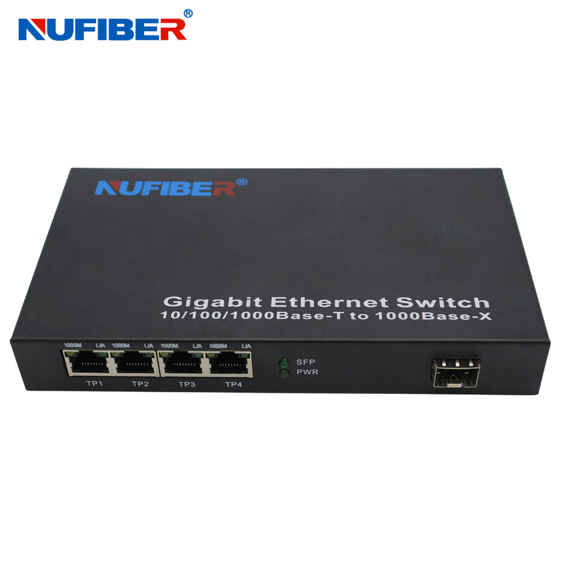 10/100/1000M 4-port Rj45+1 SFP port Fiber Optic Ethernet Switch media converter