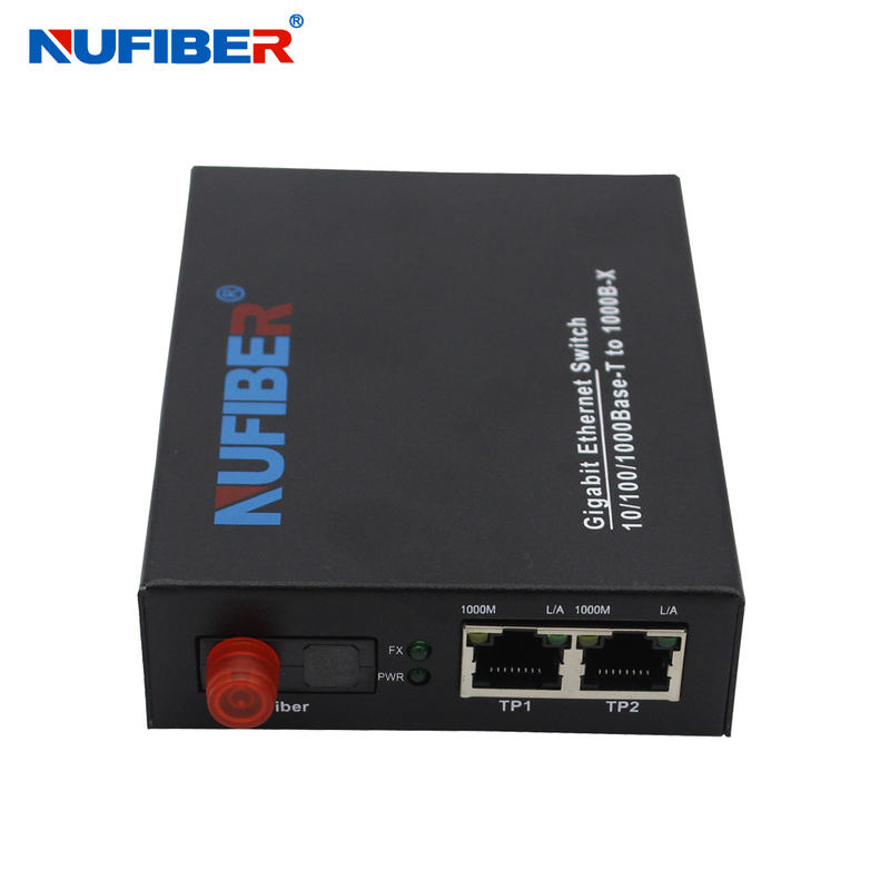 1000M 2-port Rj45+1 fiber Bidi FC 1310nm/1550nm Gigabit fiber ethernet switch converter