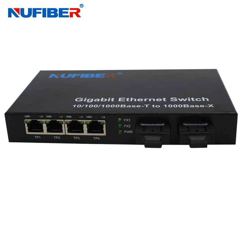SM Dual Fiber Four Port Ethernet Switch Auto Negotiation Function