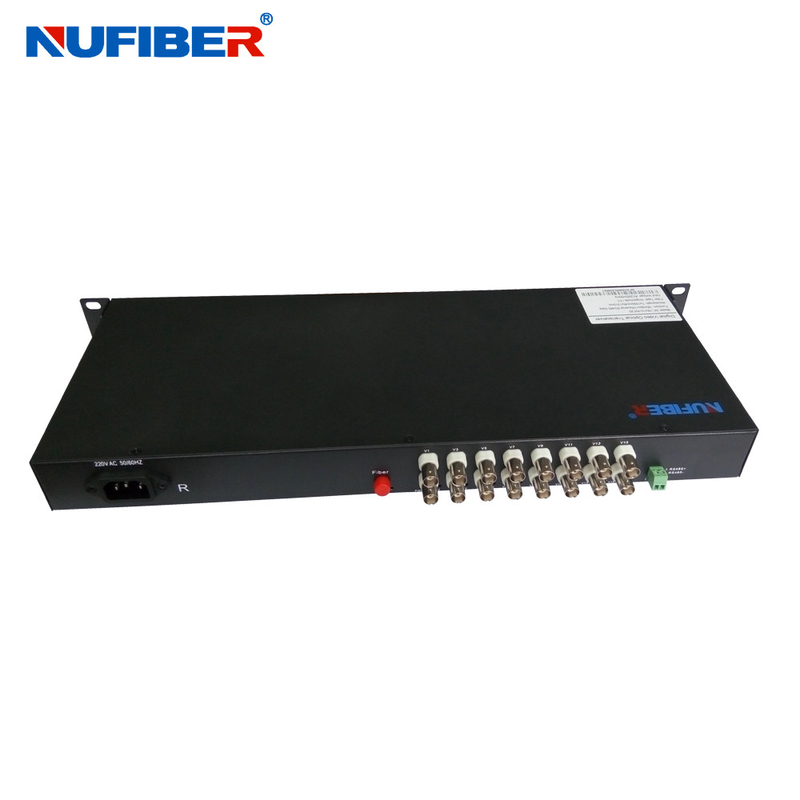 Fiber Video Converter 16BNC coaxial to Fiber Ovideo transmitter and receiver support NTSC, PAL or SECAM Video Standards