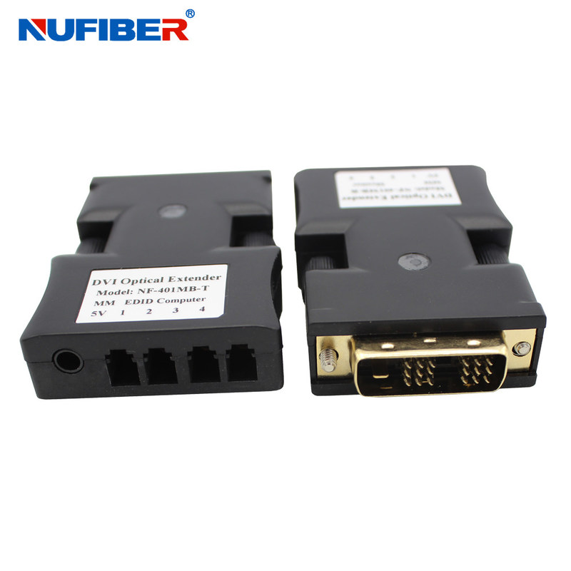 Sm 4core Rack EDID SM 4core LC Dvi To Fiber Optic Converter 1000 Meters Distance