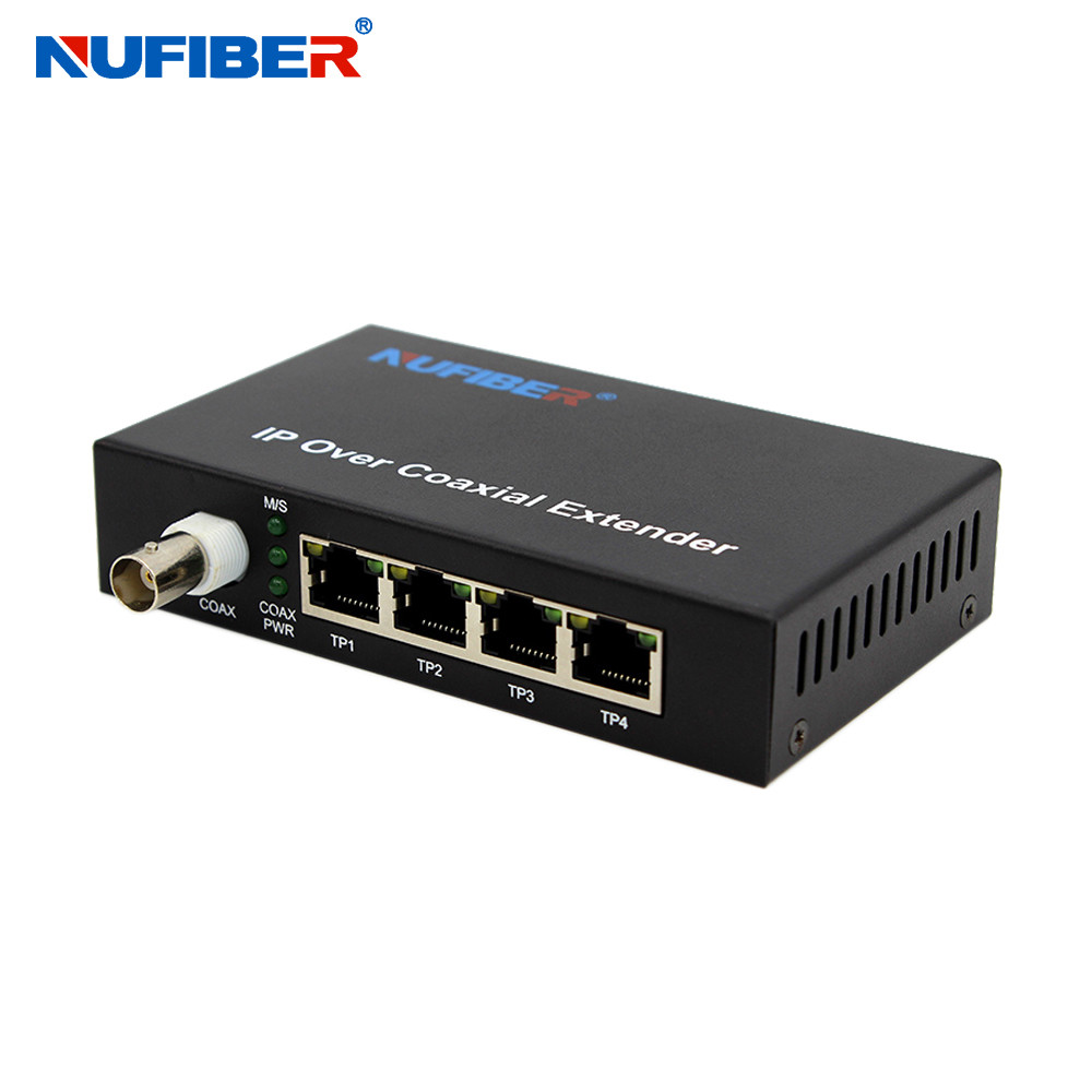 10 / 100m 4 IP Over Coaxial Extender 4 UTP To BNC Converter 2km Power
