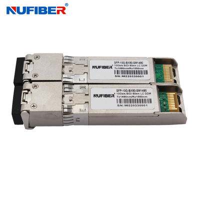 80km Single Mode 10G SFP+ Module , 1490 / 1550nm 10G SFP Fiber Module